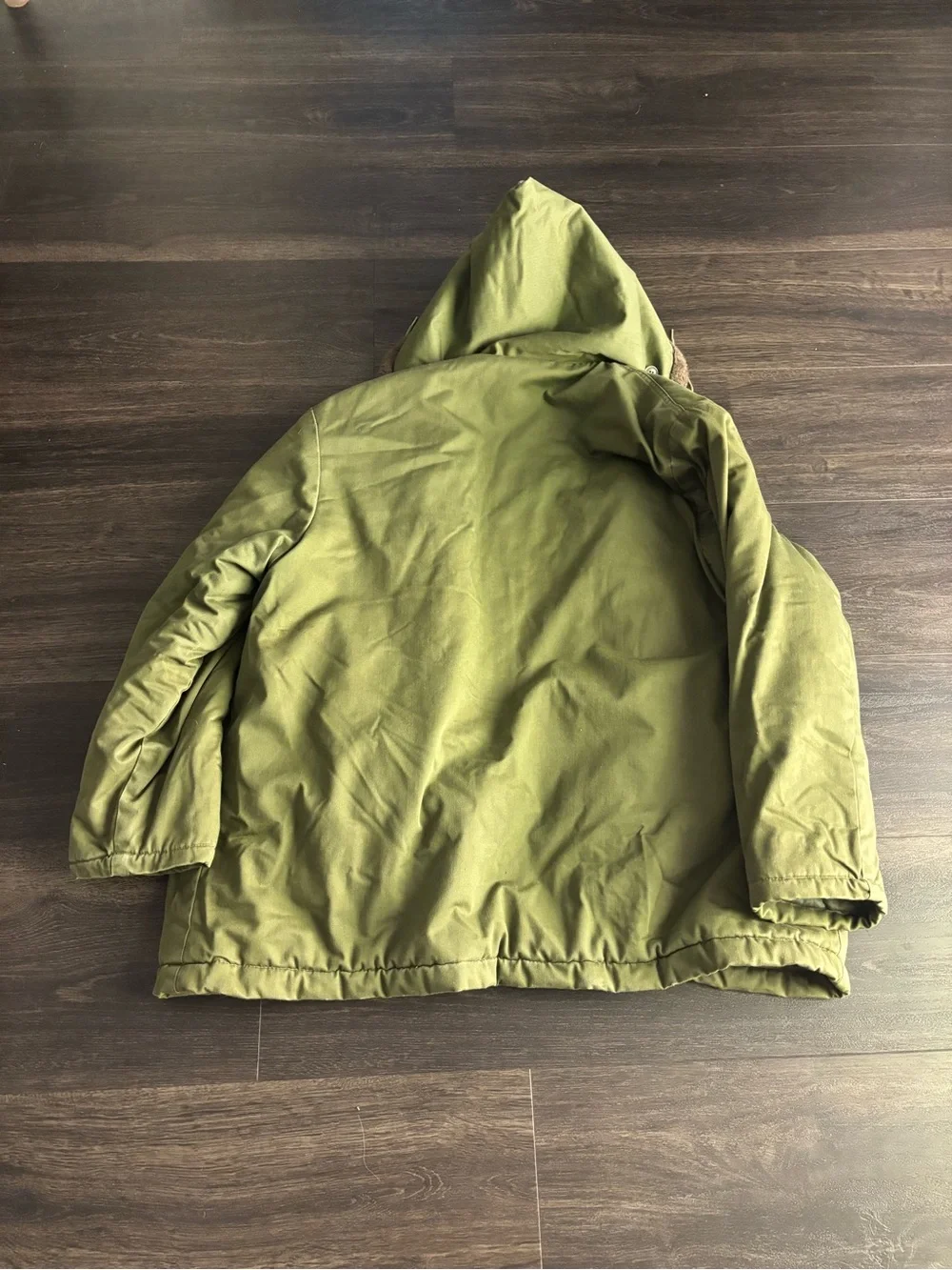 US Military Vintage 1950s Zip Hood Civilian B-9 Parka Jacket Mens Size XL